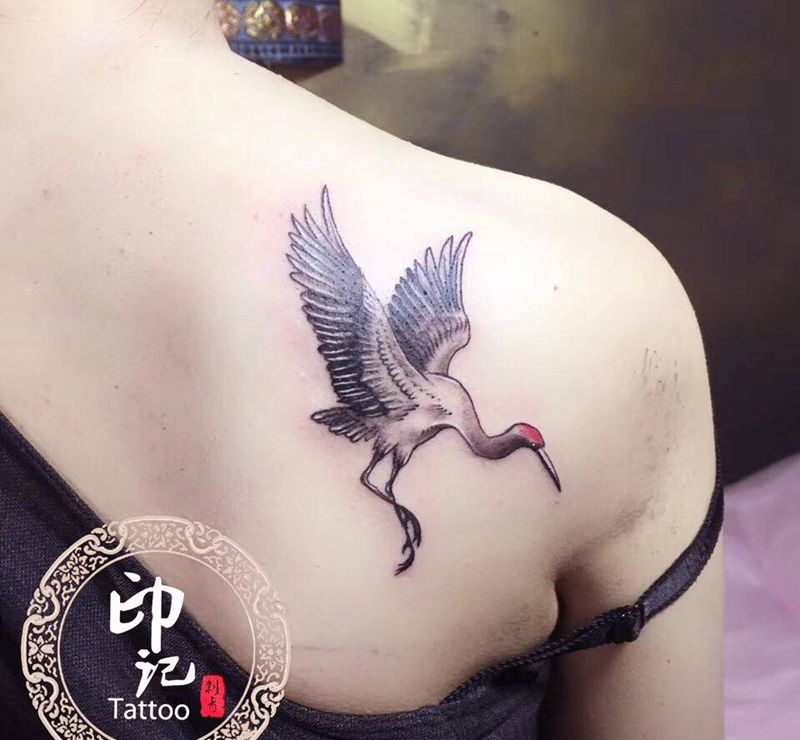 鹤纹身图片