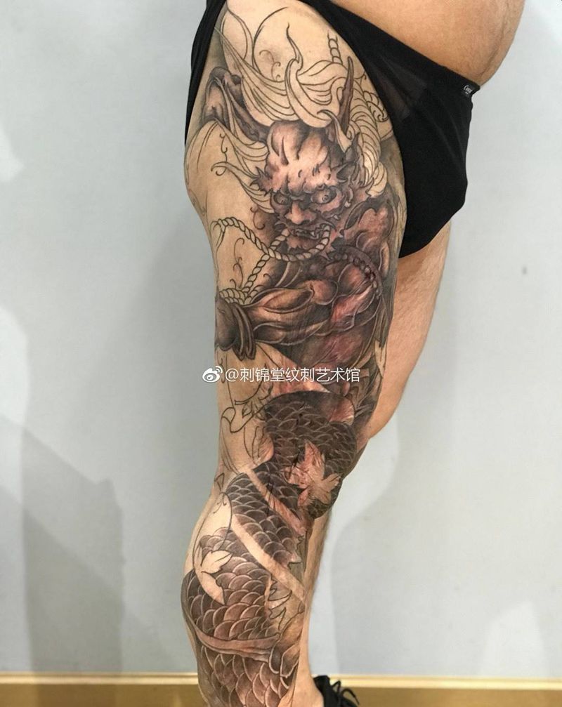 今日大花腿~纹身图片