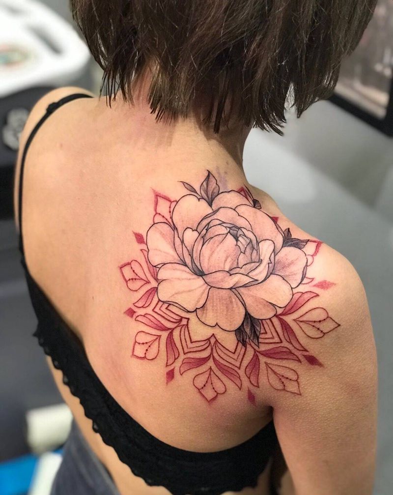 今日作品更新 #素花纹身图片