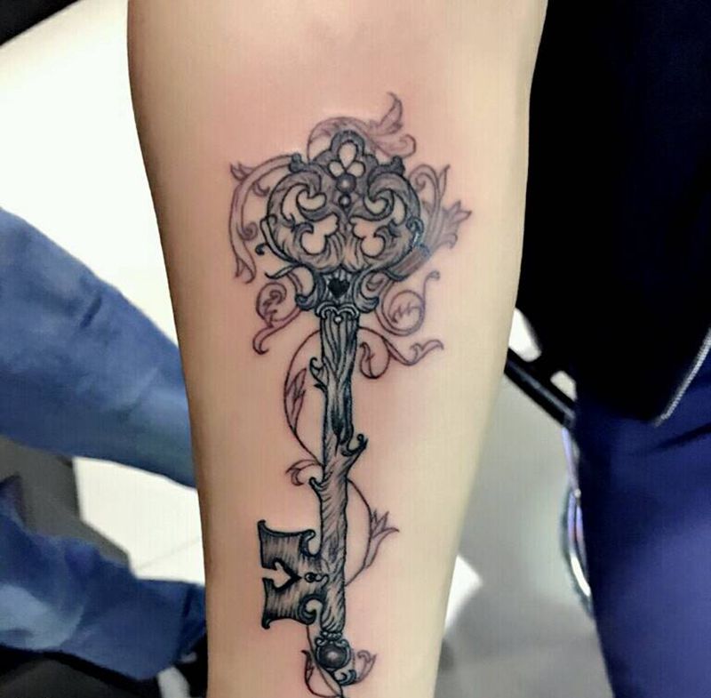 生命钥匙纹身图片