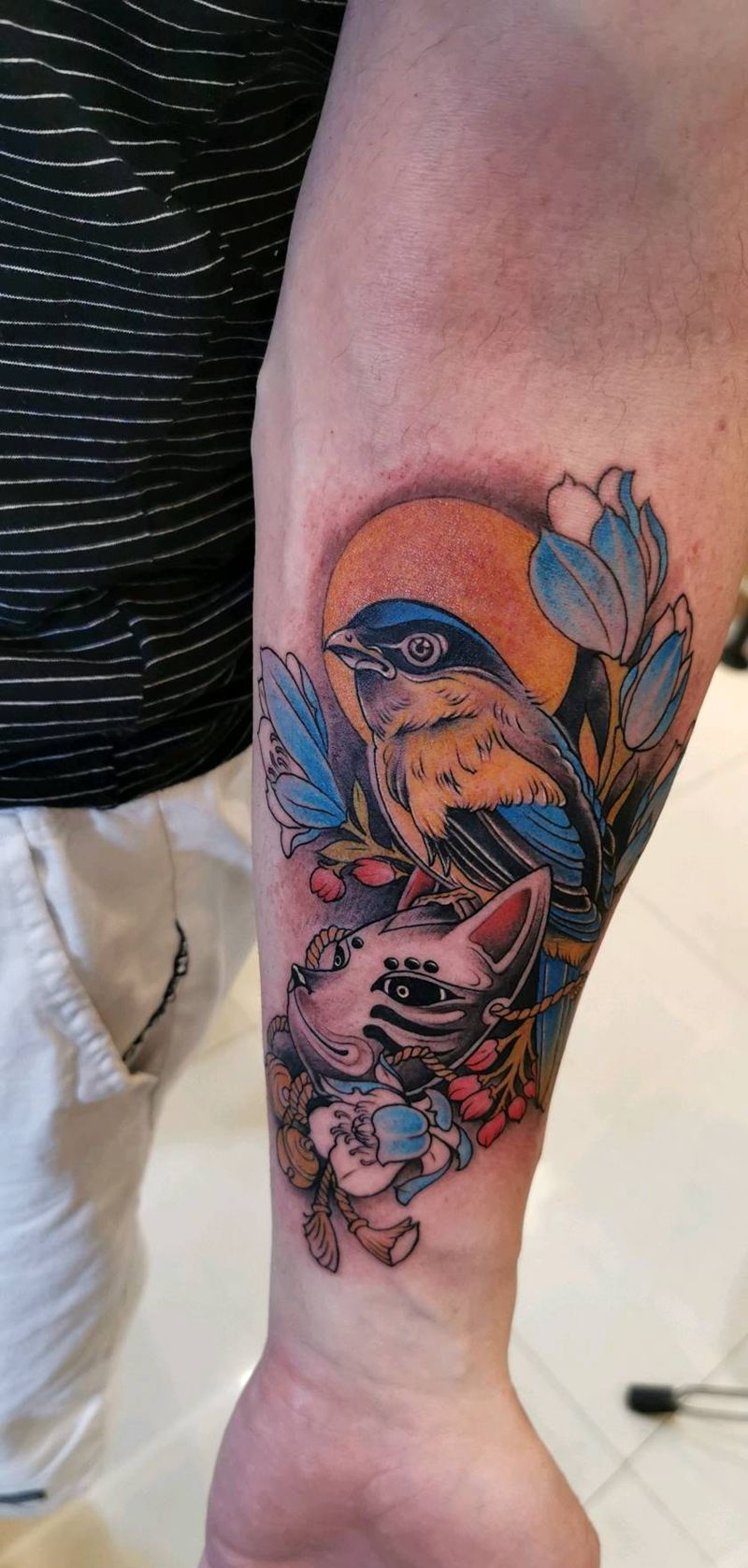 小臂，纹身图片_手臂水彩纹身图案