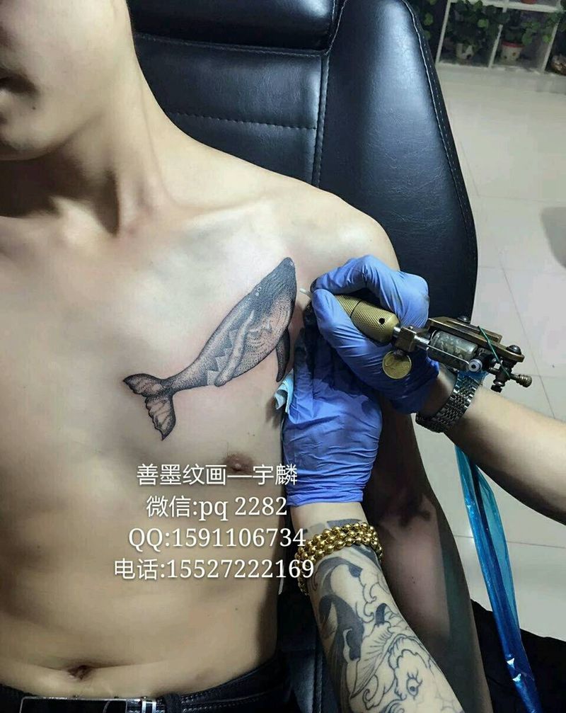 点刺鲸鱼纹身图片