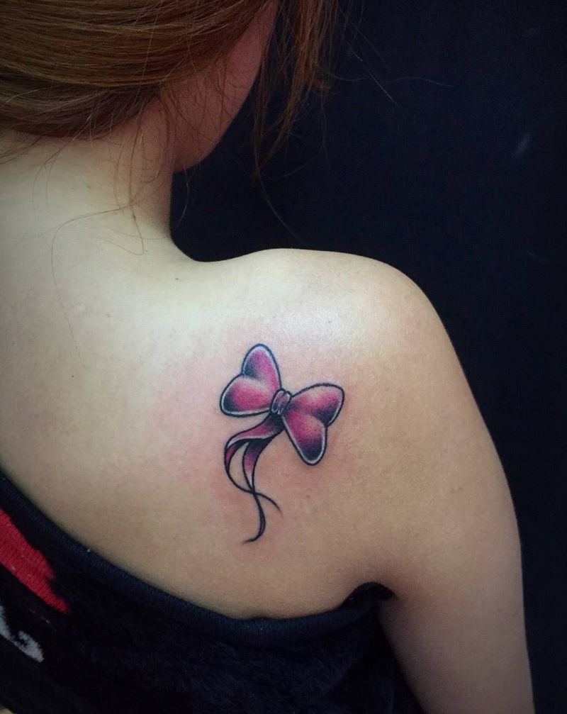 蝴蝶结纹身图片