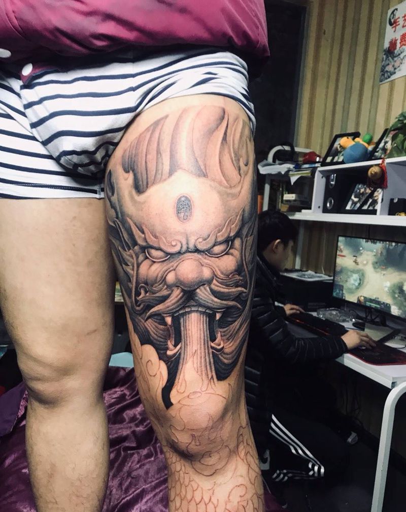 石雕龙2未完待续纹身图片