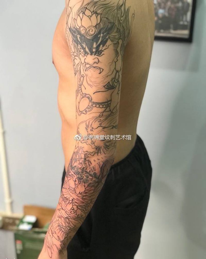 2018.3.23.遮盖 #花臂#  （未完成）纹身图片