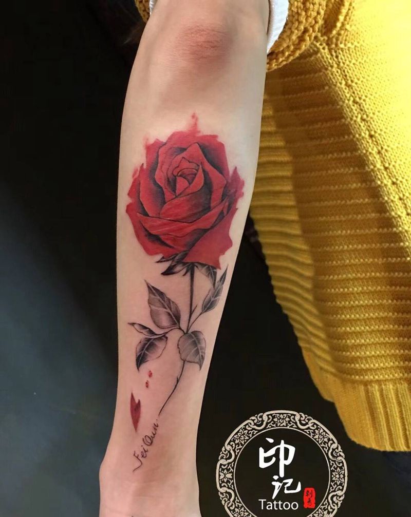 玫瑰花纹身图片