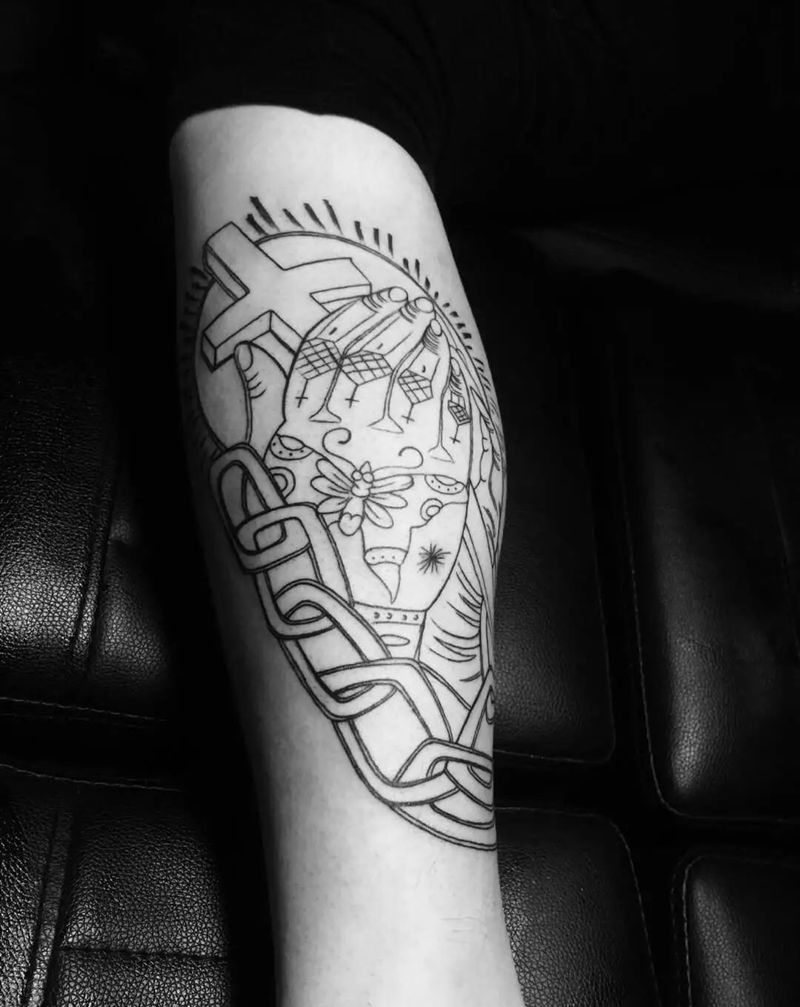 今日刺青欣赏：线条未完成纹身图片