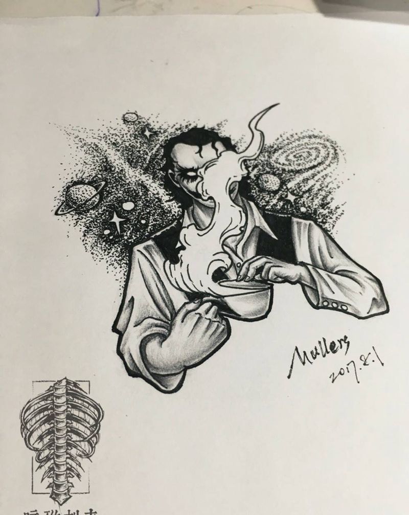 原创小丑手稿纹身图片_手稿原创欧美纹身图案