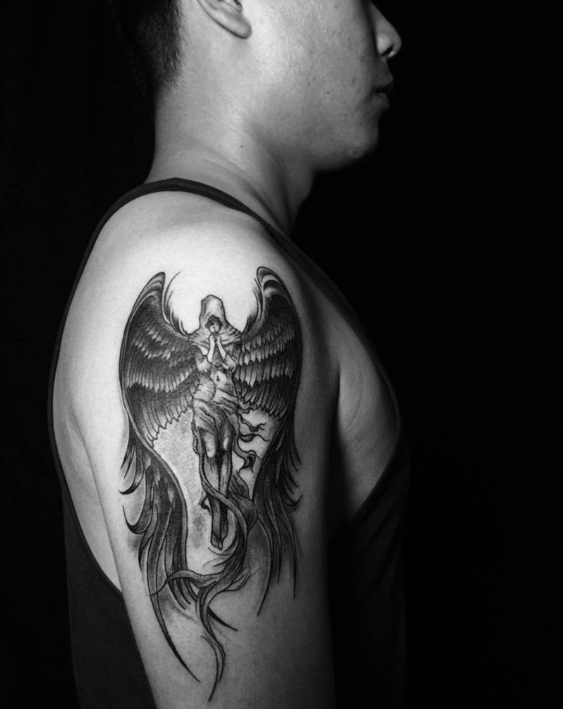 今日刺青欣赏：天使纹身图片