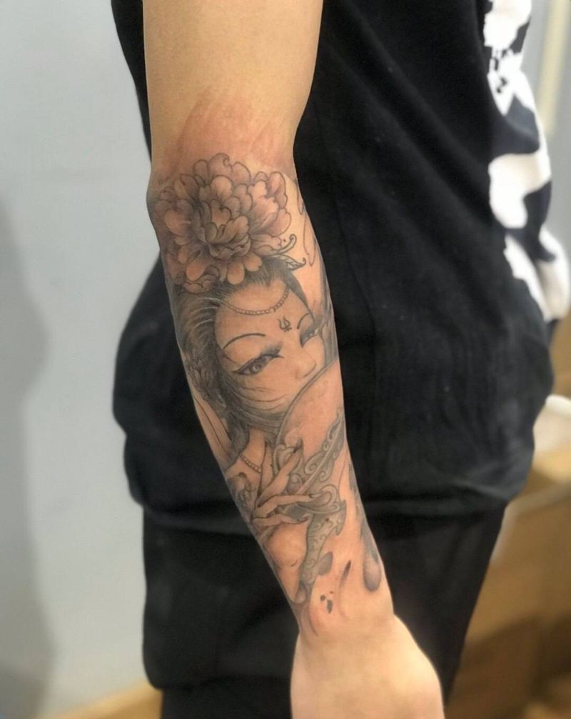 今日作品更新 #艺姬#期待彩色效果#纹身[超话]#纹身图片