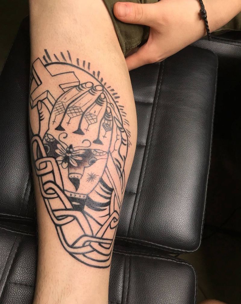 今日刺青：old shcool 进度中…纹身图片