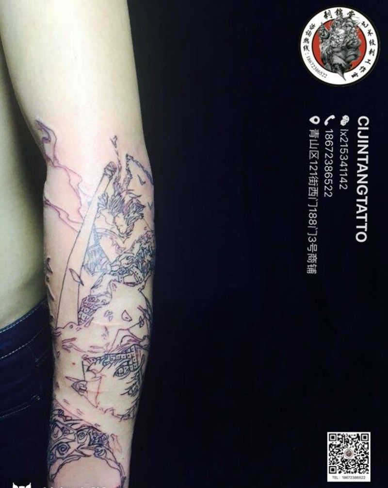 今日刺青：大圣归来 未完成纹身图片