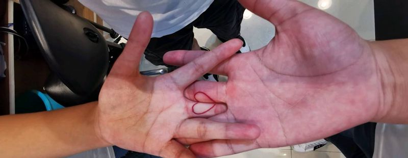 情侣爱心纹身纹身图片_手部纹身图案