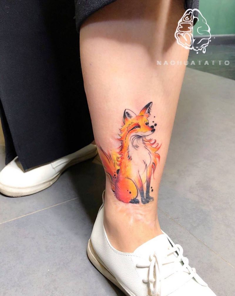 狐狸 疤痕遮盖纹身图片