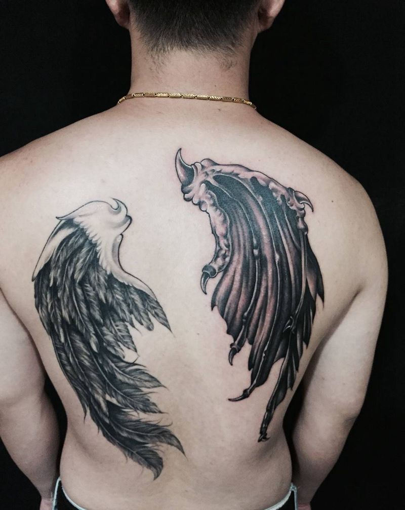 天使与恶魔纹身图片