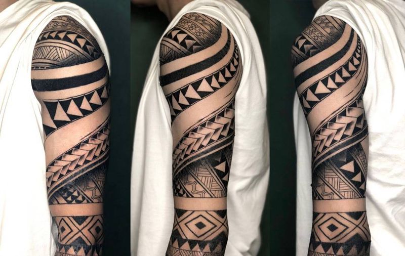 图腾未完成纹身图片