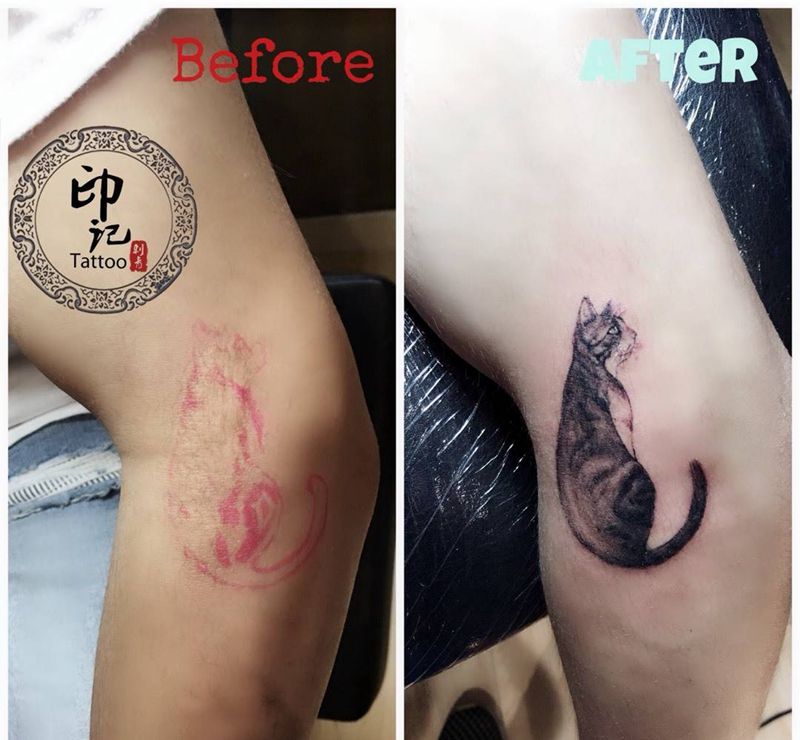 烫伤遮盖纹身图片