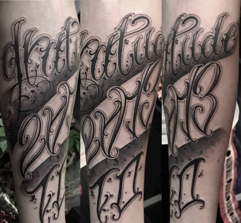 花體字纹身图片