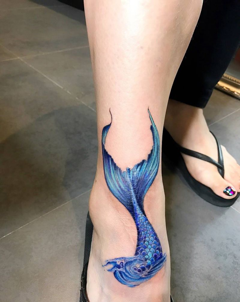 疤痕遮盖/梦幻人鱼尾纹身图片