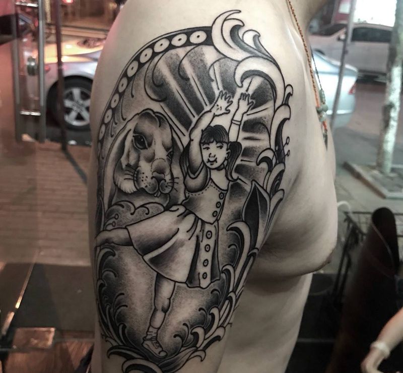 school女孩纹身图片