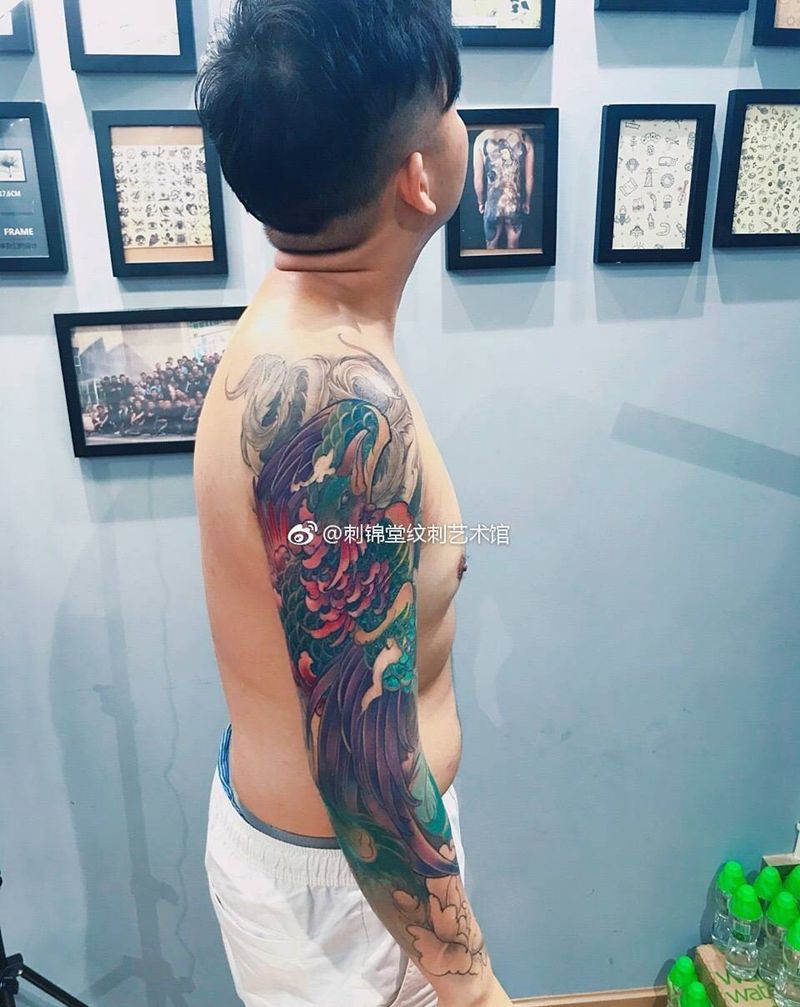 花臂进度中…（未完待续）#武汉·刺锦堂纹身[地点]#纹身图片