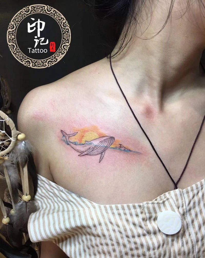 小鲸鱼纹身图片