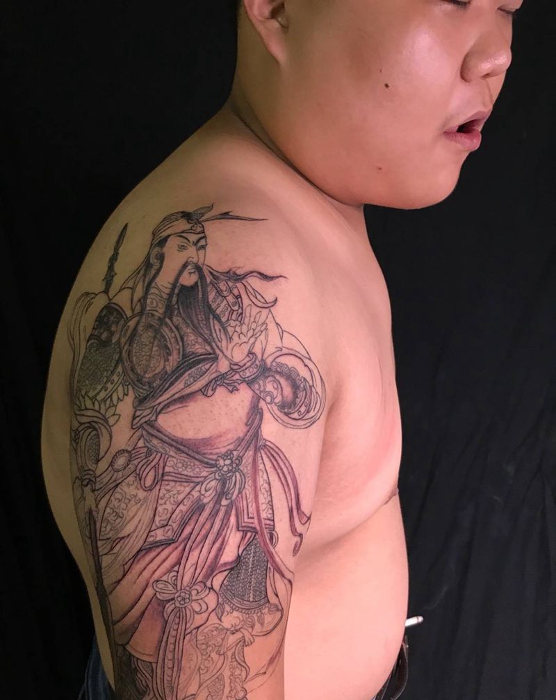 今日作品更新#黑灰底完成#纹身图片