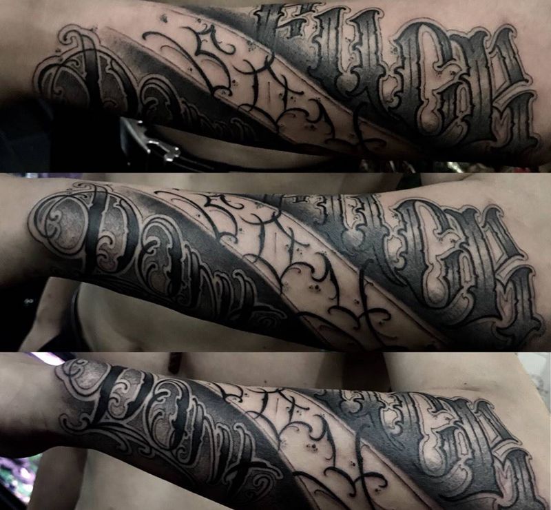 花体字纹身图片