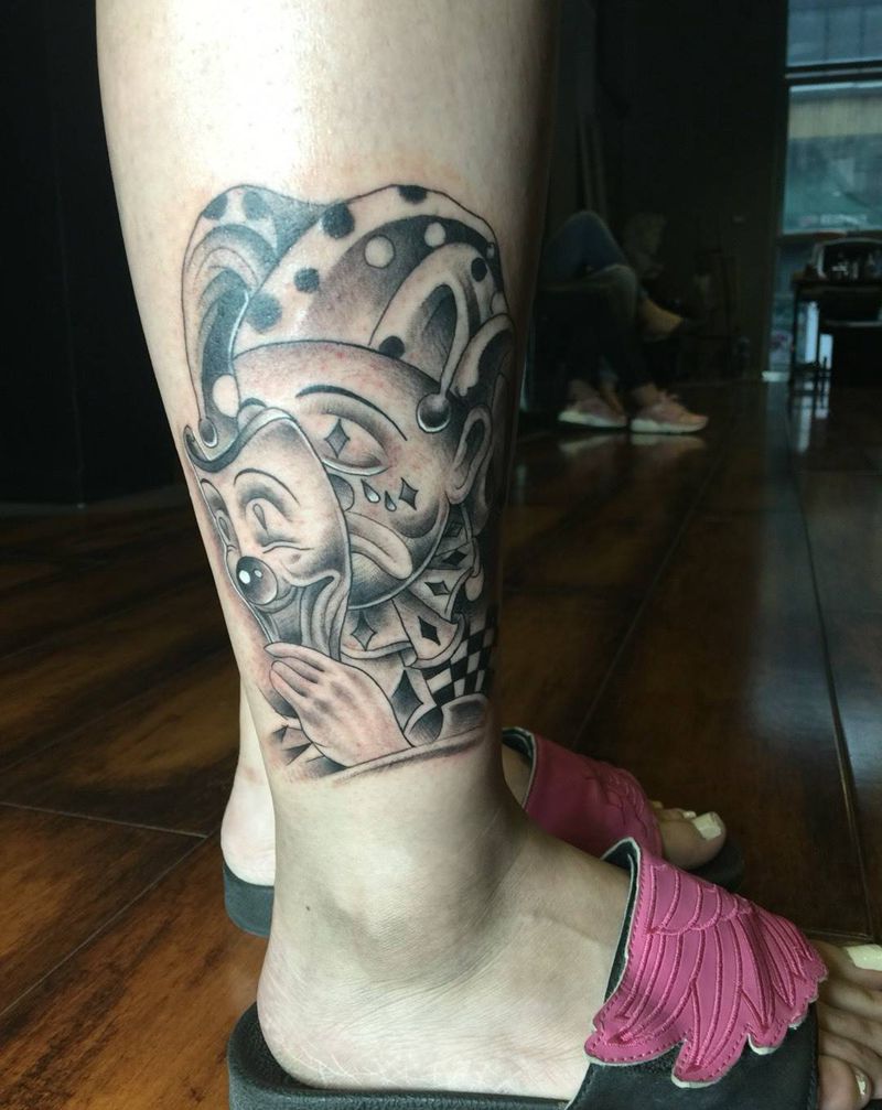 小丑。纹身图片