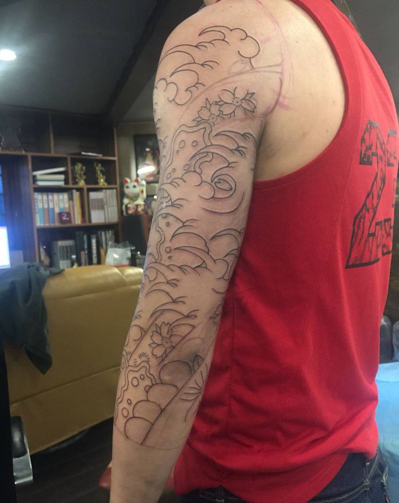 七分线条未完待续纹身图片