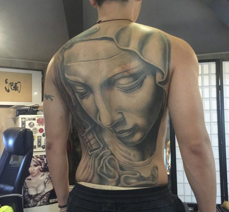 圣母玛利亚纹身图片