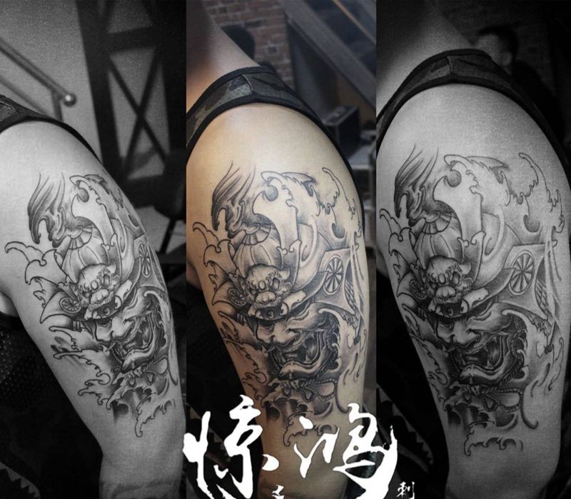 鬼武士 未提白纹身图片
