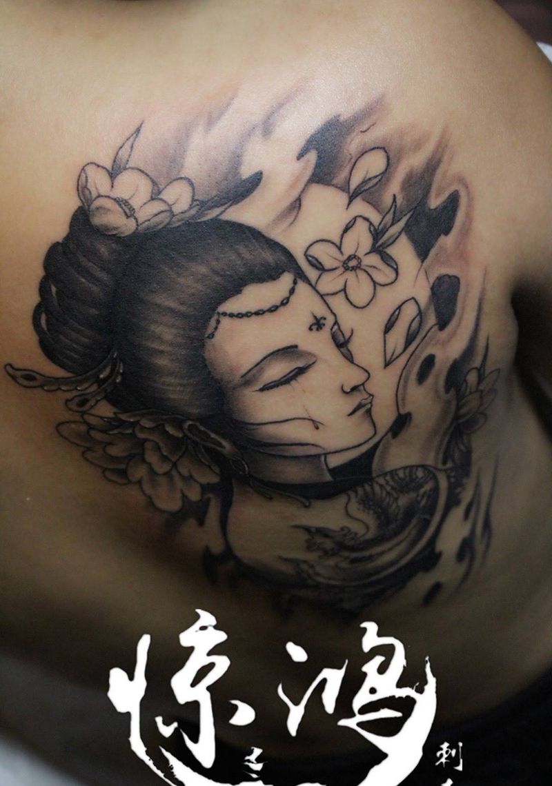 艺妓基本完成纹身图片