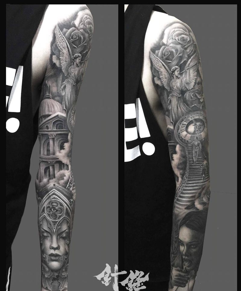 欧美花臂纹身图片