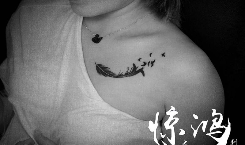 小羽毛纹身图片