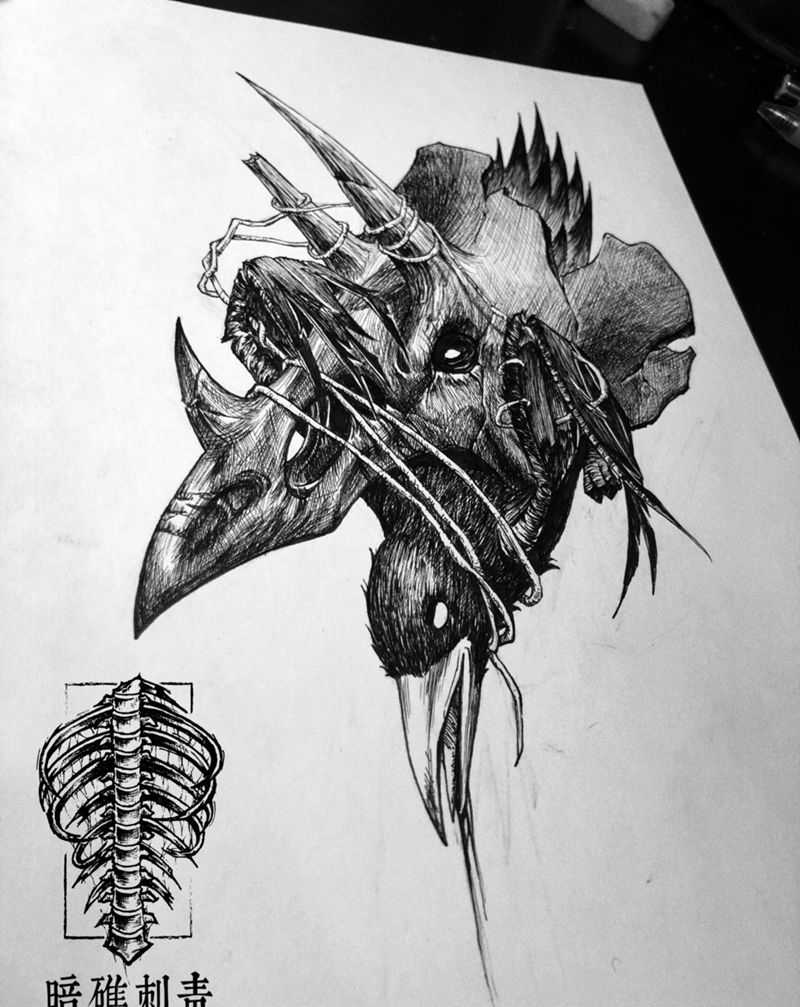 献祭手稿纹身图片