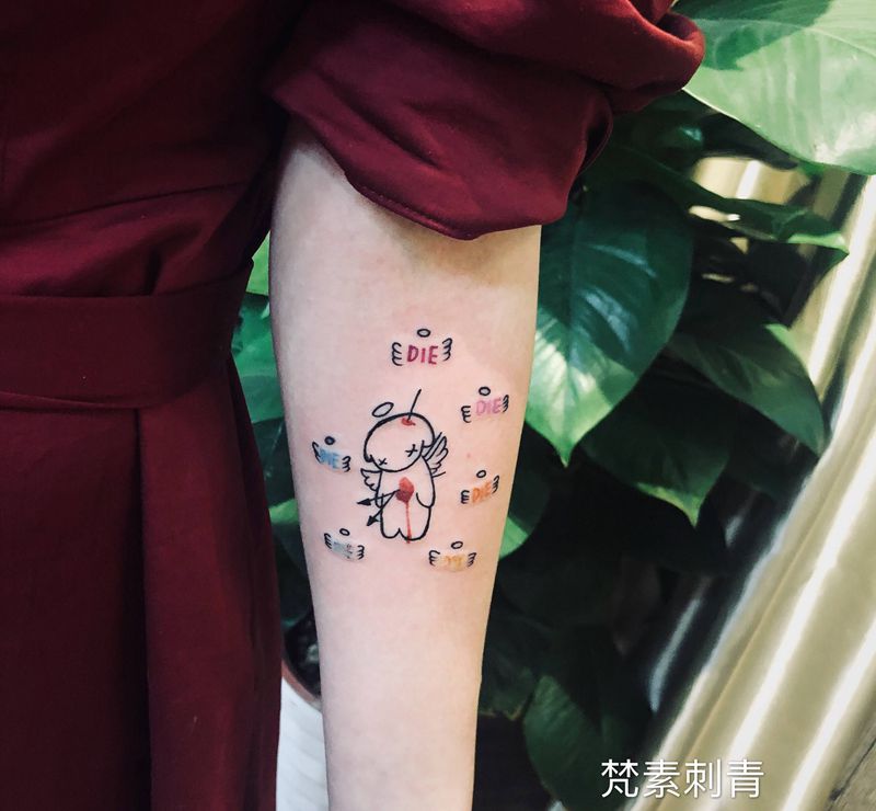 天使纹身图片_手部纹身图案