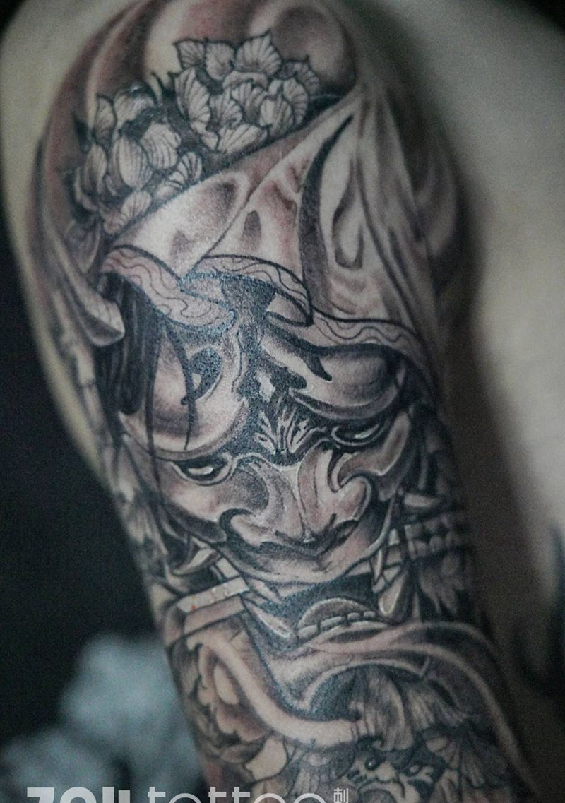 般若纹身图片_肩部纹身图案