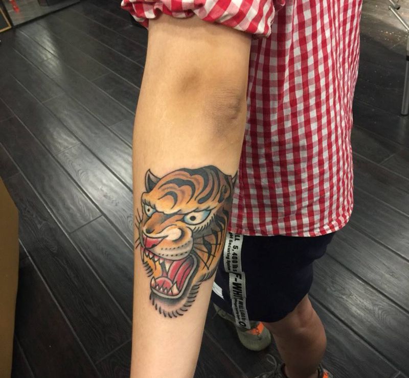 小图。纹身图片_欧美手臂腿部成品清新动物原创纹身图案