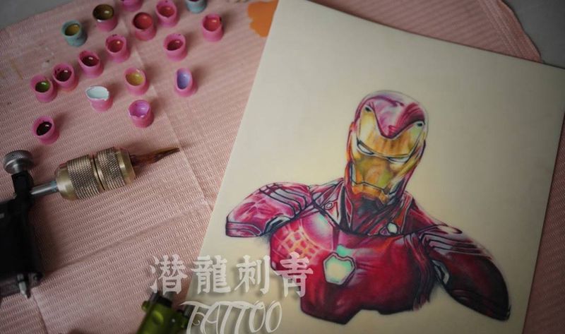 钢铁侠练习皮（潜龙刺青是我店曾用名）纹身图片