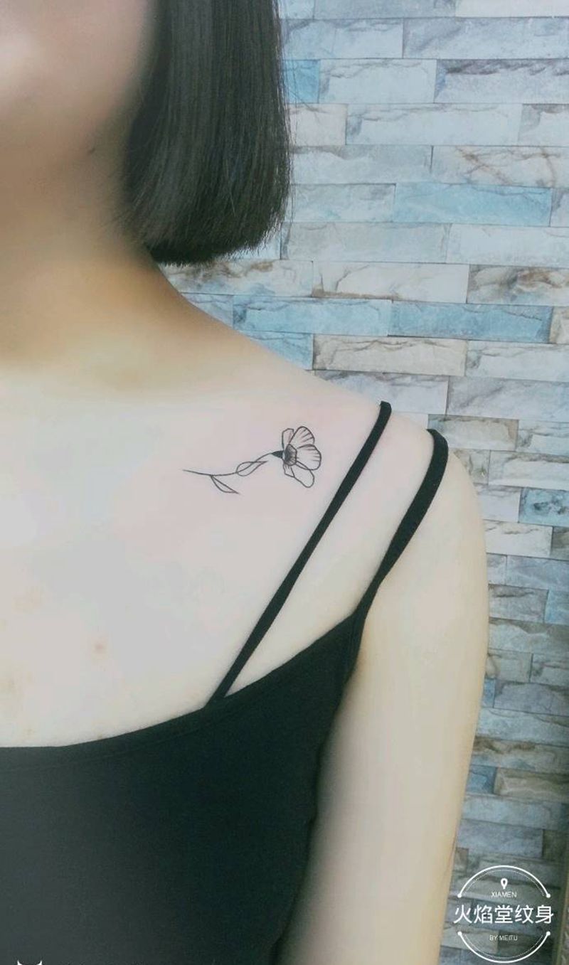 小清新纹身图片_胸部新传统纹身图案