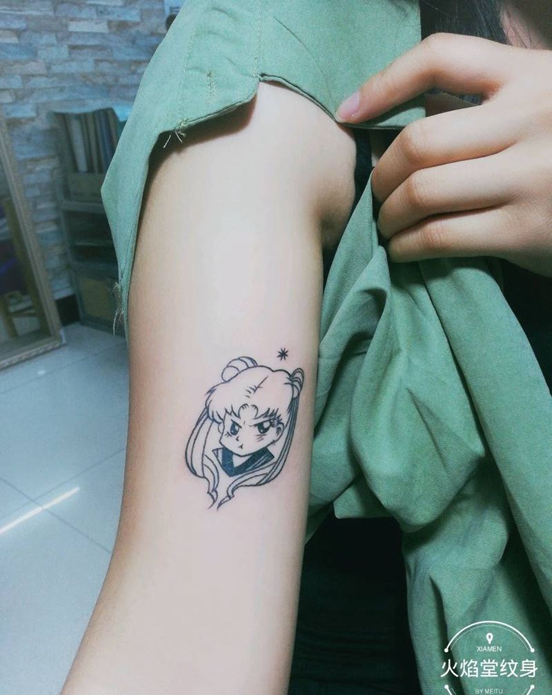美少女战士纹身图片_手臂新传统纹身图案