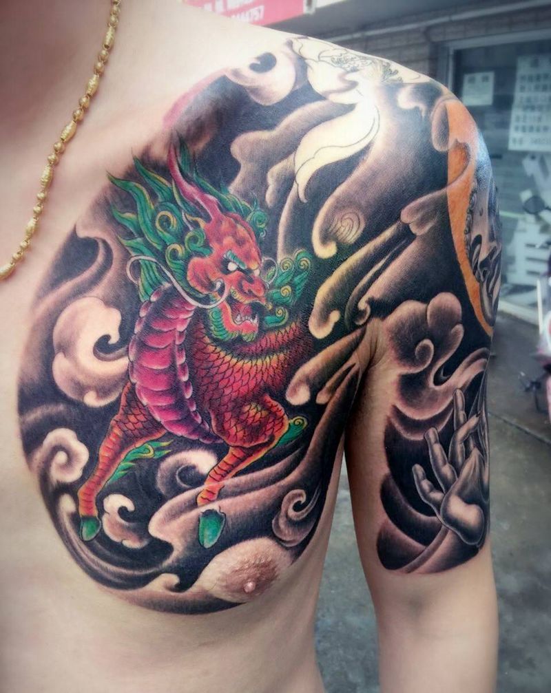 佛 半胛纹身图片