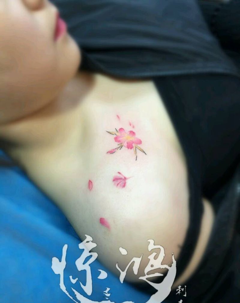 樱花纹身图片_成品纹身图案