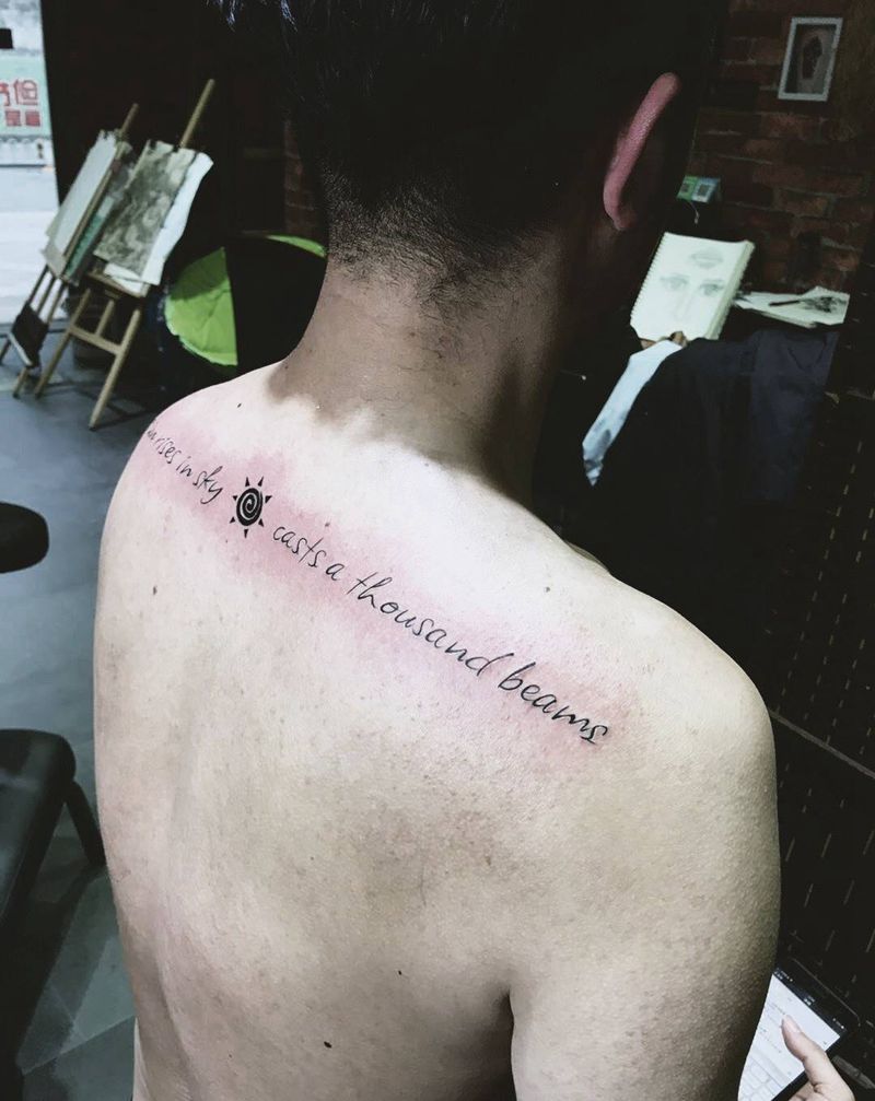 后背英文纹身图片