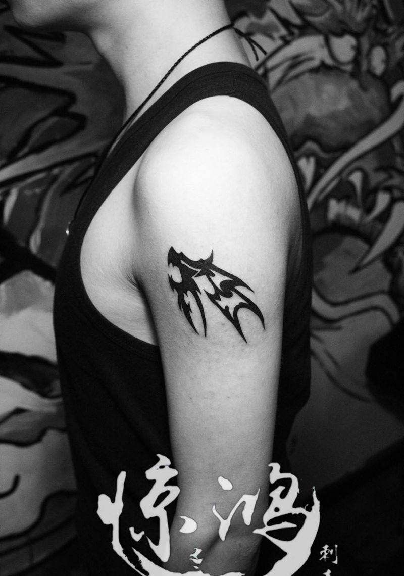 狼图腾纹身图片_成品手臂动物图腾纹身图案