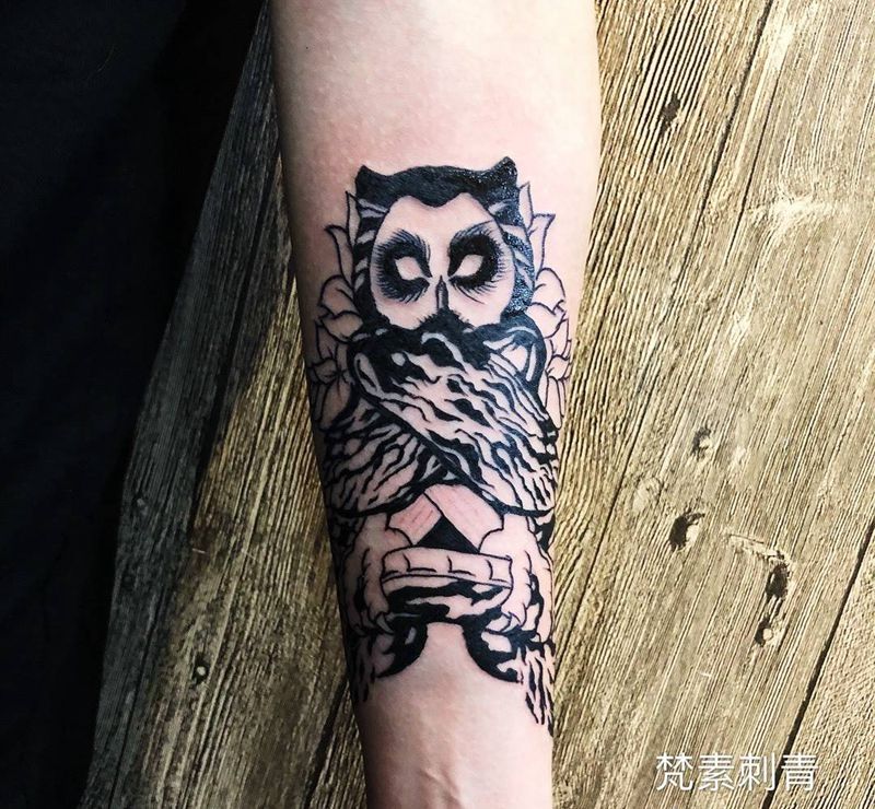 猫头鹰纹身图片