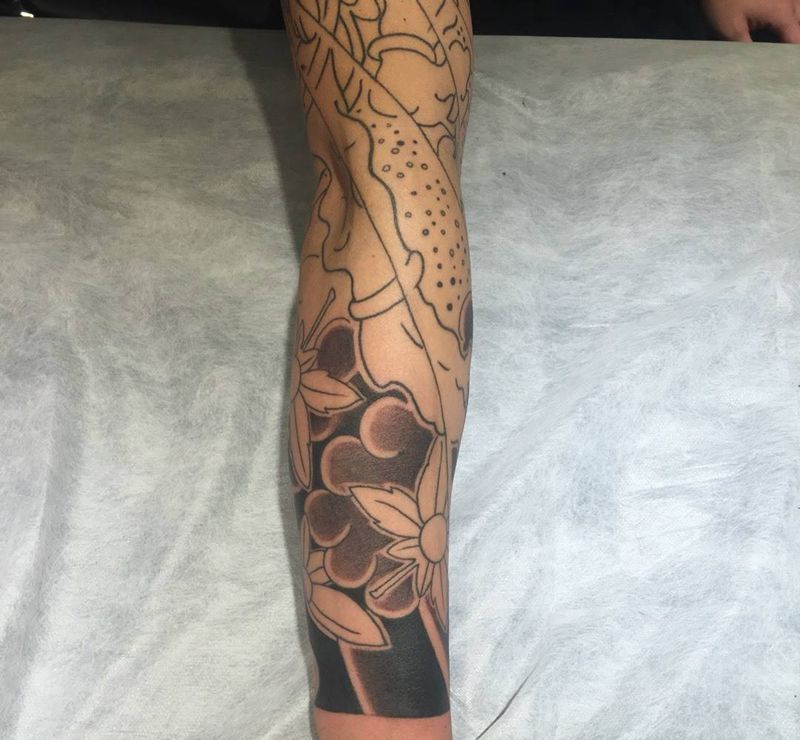 风神雷神花臂纹身图片