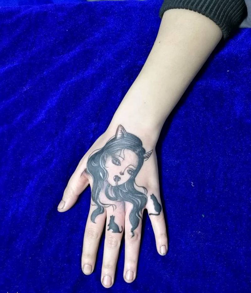 本店作品:蛇女纹身图片_新传统纹身图案