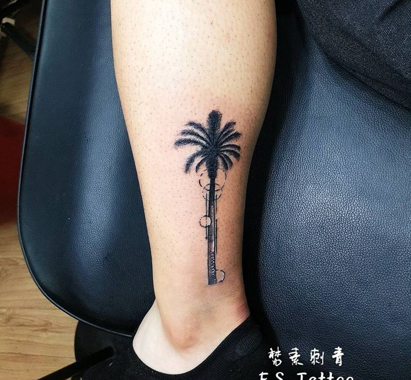 椰子树纹身图片